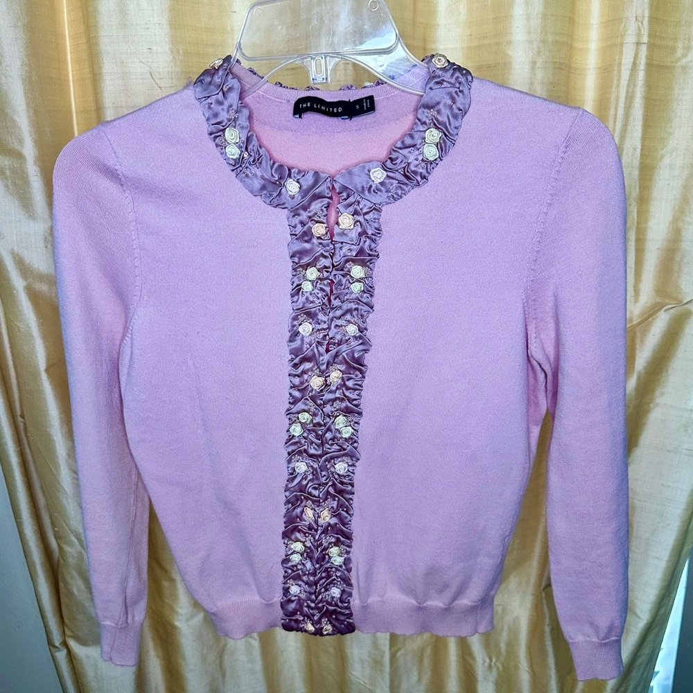 The Limited pink beaded cardigan